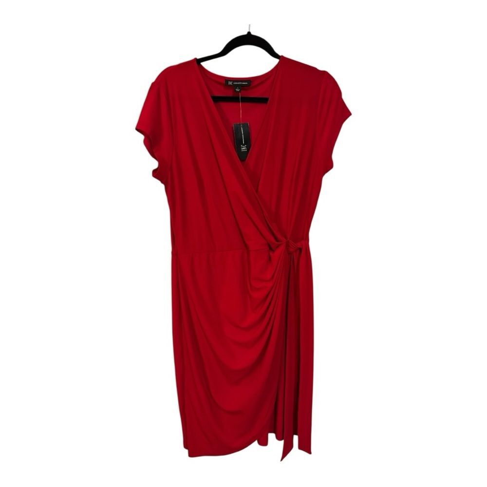 INC Red Faux-Wrap Midi Dress – Size Large, NWT - Picture 11 of 11
